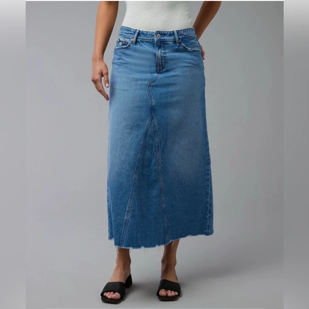 NWOT American Eagle 100% Cotton Low Rise Maxi Skirt Size 6 - Picture 1 of 10